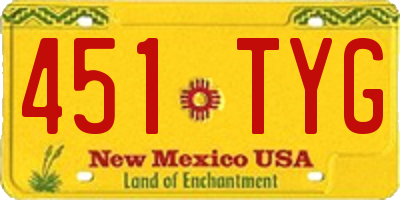 NM license plate 451TYG