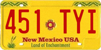 NM license plate 451TYI