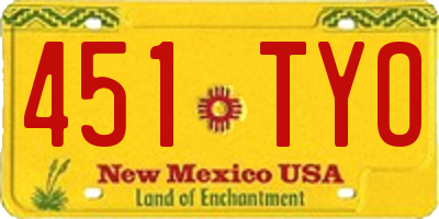 NM license plate 451TYO