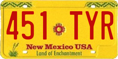 NM license plate 451TYR