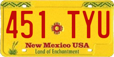 NM license plate 451TYU