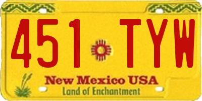 NM license plate 451TYW