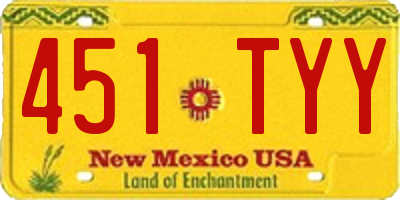 NM license plate 451TYY