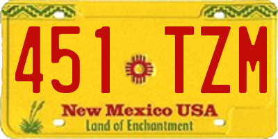 NM license plate 451TZM