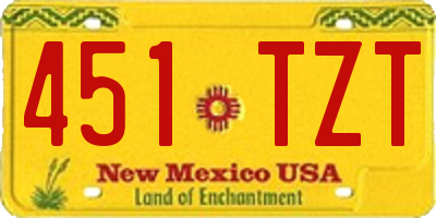 NM license plate 451TZT