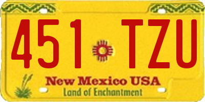 NM license plate 451TZU