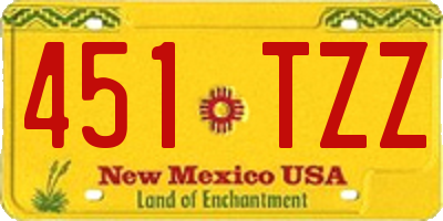 NM license plate 451TZZ