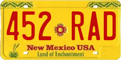 NM license plate 452RAD