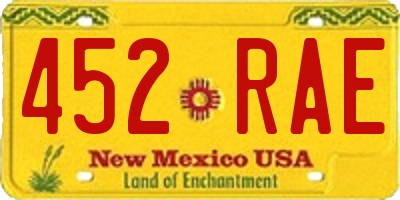 NM license plate 452RAE