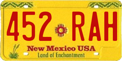 NM license plate 452RAH