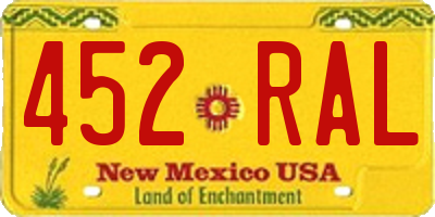 NM license plate 452RAL