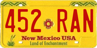 NM license plate 452RAN