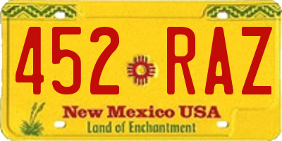 NM license plate 452RAZ