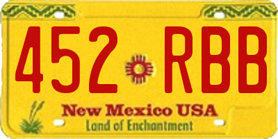 NM license plate 452RBB