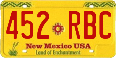 NM license plate 452RBC