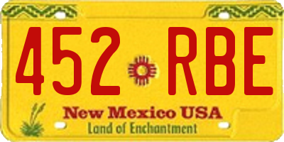NM license plate 452RBE