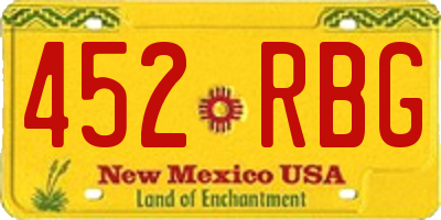 NM license plate 452RBG