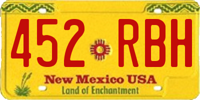 NM license plate 452RBH