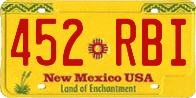 NM license plate 452RBI