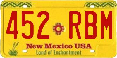 NM license plate 452RBM
