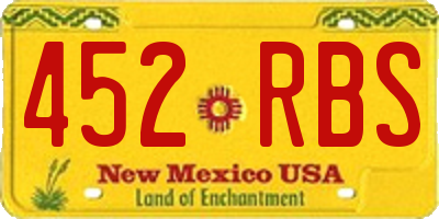 NM license plate 452RBS