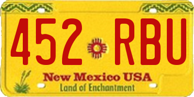 NM license plate 452RBU