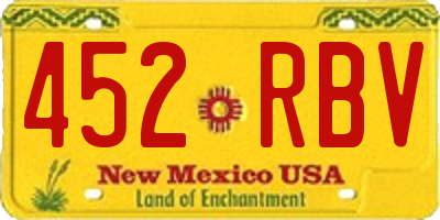 NM license plate 452RBV