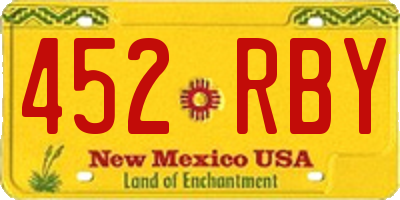 NM license plate 452RBY