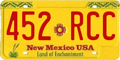 NM license plate 452RCC