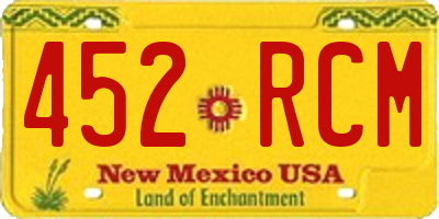 NM license plate 452RCM