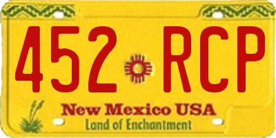 NM license plate 452RCP