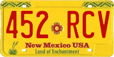 NM license plate 452RCV