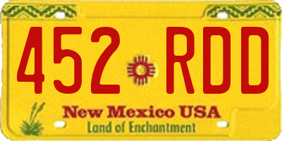 NM license plate 452RDD