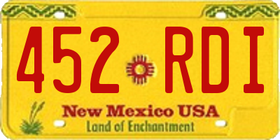 NM license plate 452RDI