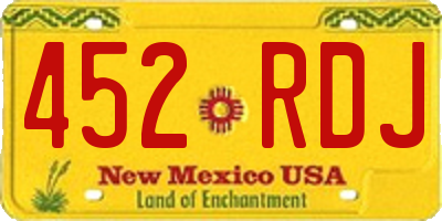 NM license plate 452RDJ