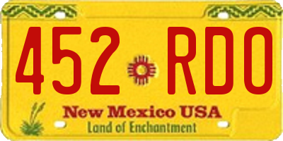 NM license plate 452RDO
