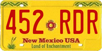 NM license plate 452RDR