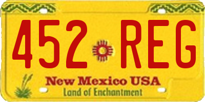 NM license plate 452REG