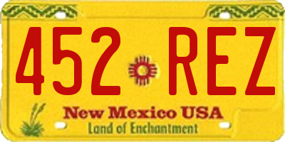 NM license plate 452REZ