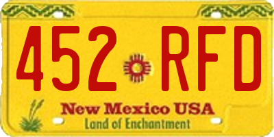 NM license plate 452RFD
