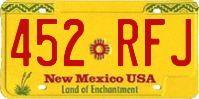 NM license plate 452RFJ