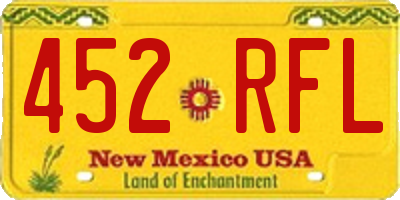 NM license plate 452RFL
