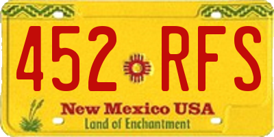 NM license plate 452RFS