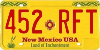 NM license plate 452RFT