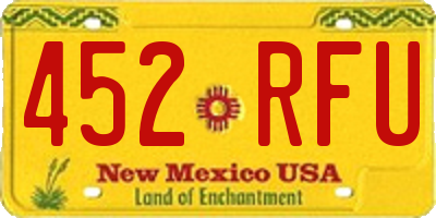 NM license plate 452RFU