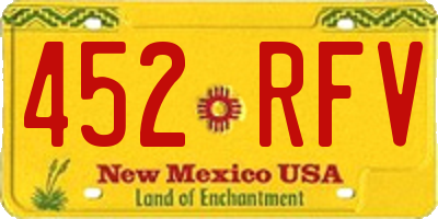 NM license plate 452RFV