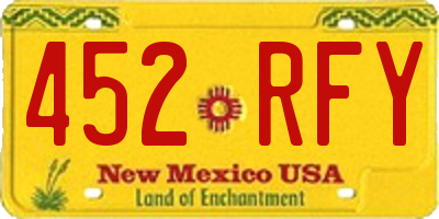 NM license plate 452RFY