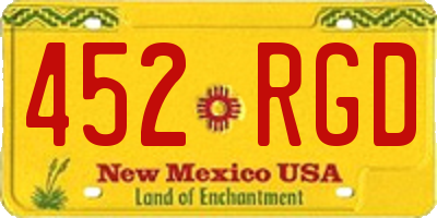 NM license plate 452RGD