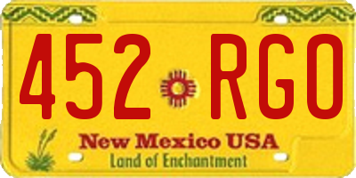 NM license plate 452RGO