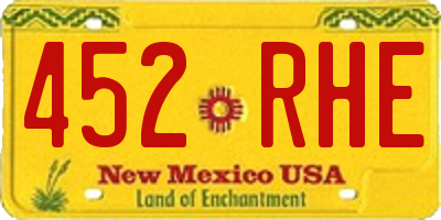 NM license plate 452RHE